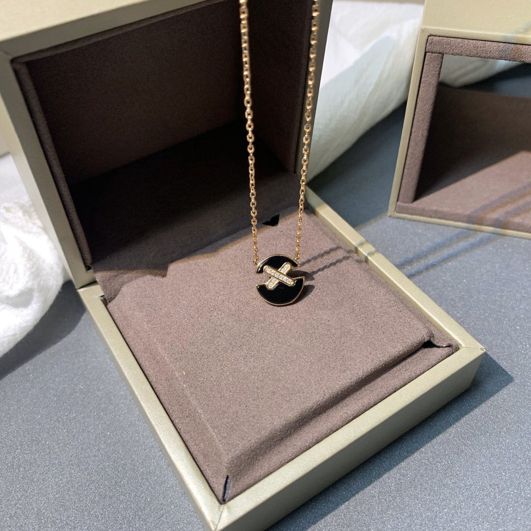 [Love Lucky]JEUX DE PINK GOLD DIAMOND NECKLACE