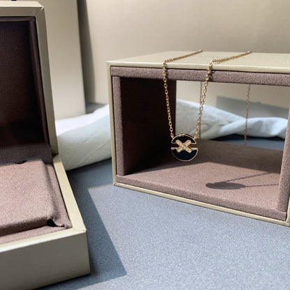 [Love Lucky]JEUX DE PINK GOLD DIAMOND NECKLACE