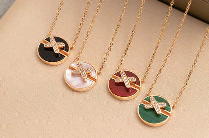 [Love Lucky]JEUX DE ROSE GOLD DIAMOND NECKLACE