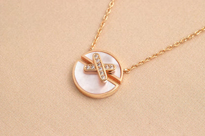 [Love Lucky]JEUX DE ROSE GOLD DIAMOND NECKLACE