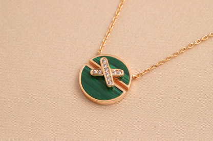 [Love Lucky]JEUX DE PINK GOLD DIAMOND NECKLACE