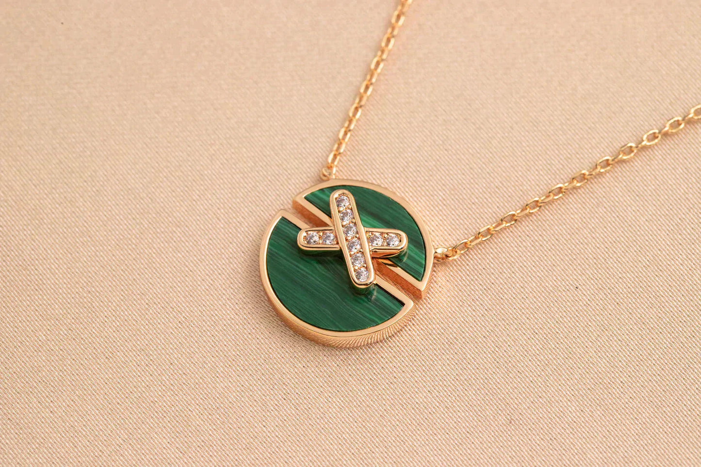 [Love Lucky]JEUX DE ROSE GOLD DIAMOND NECKLACE