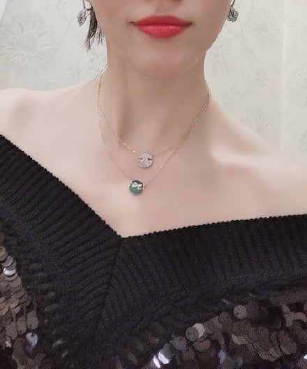 [Love Lucky]JEUX DE PINK GOLD DIAMOND NECKLACE