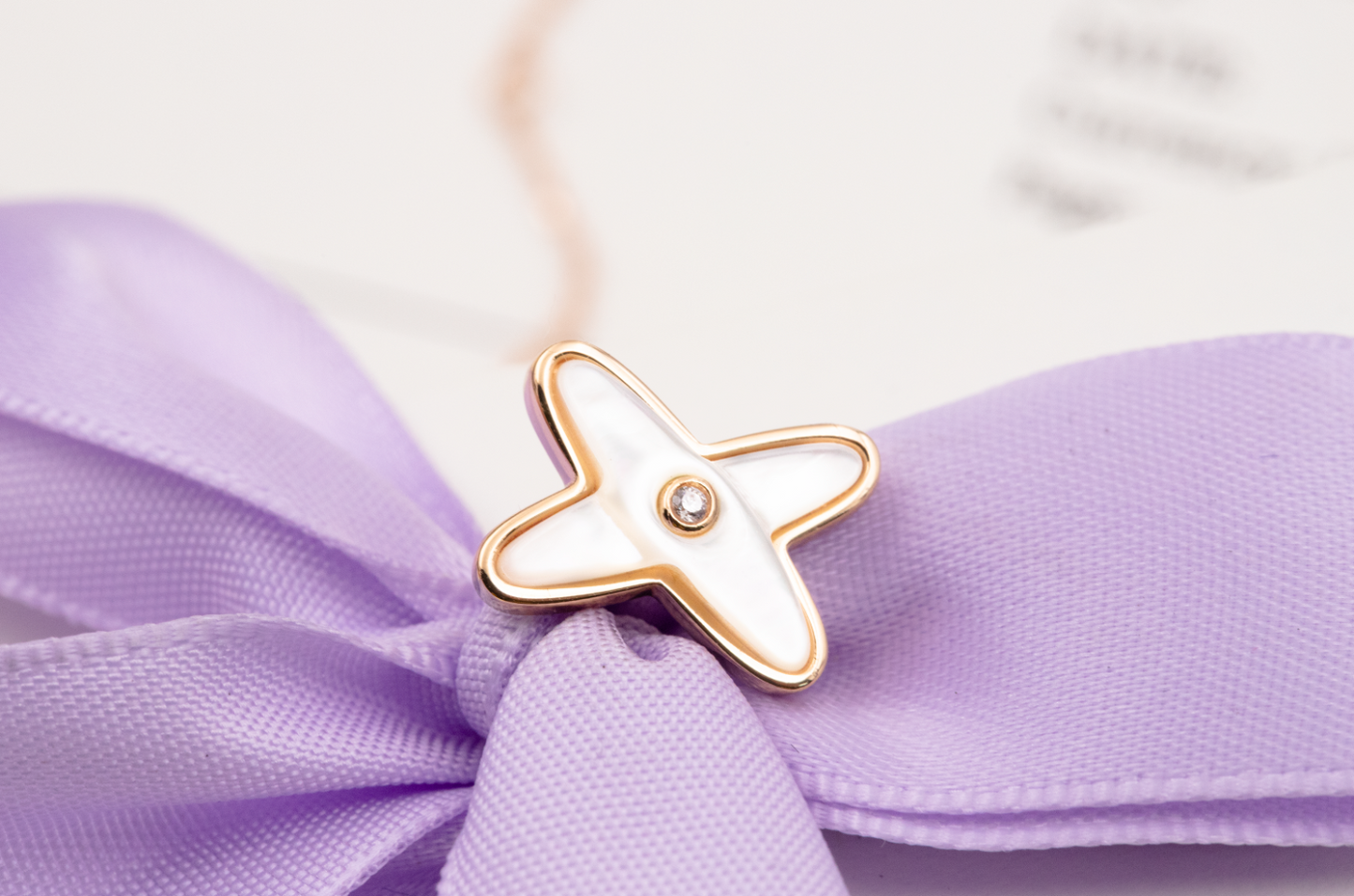 [Love Lucky]JEUX DE WHITE MOP PINK GOLD DIAMOND EARRINGS