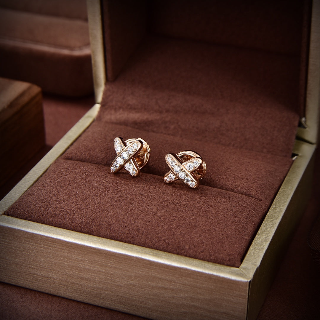 [Love Lucky]JEUX DE GOLD DIAMOND EARRINGS