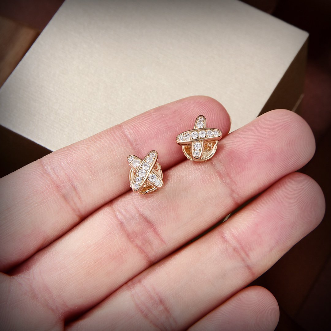 [Love Lucky]JEUX DE GOLD DIAMOND EARRINGS
