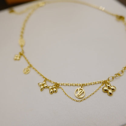 [Love Lucky]BLOOMING SUPPLE NECKLACE BRASS