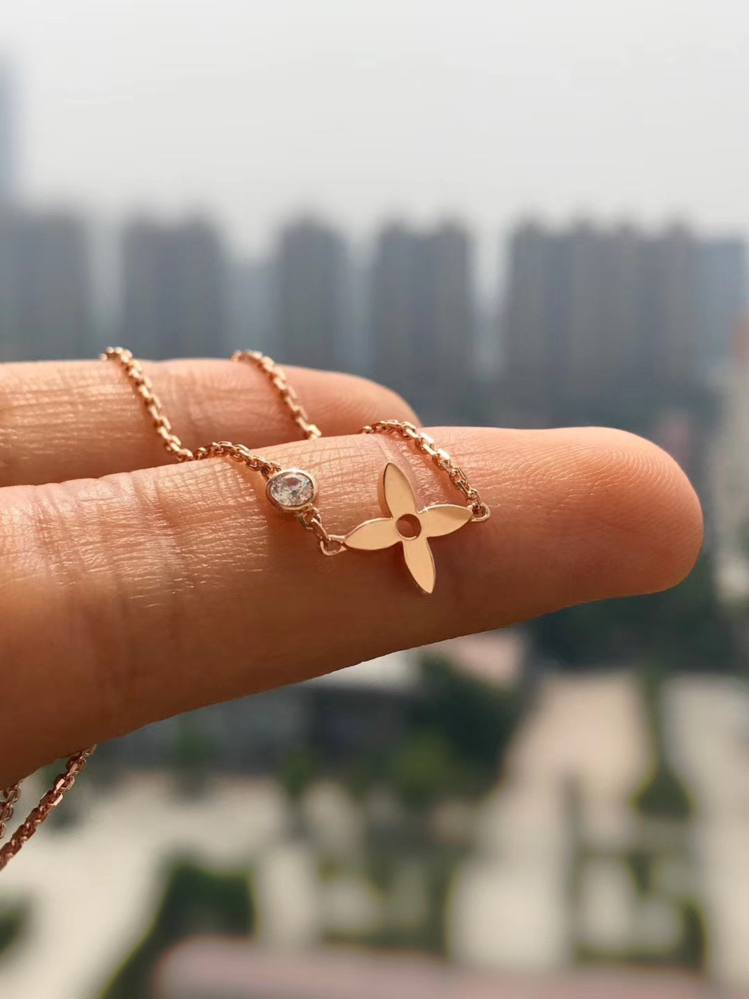 [Love Lucky]BLOSSOM PENDANT PINK GOLD AND DIAMOND