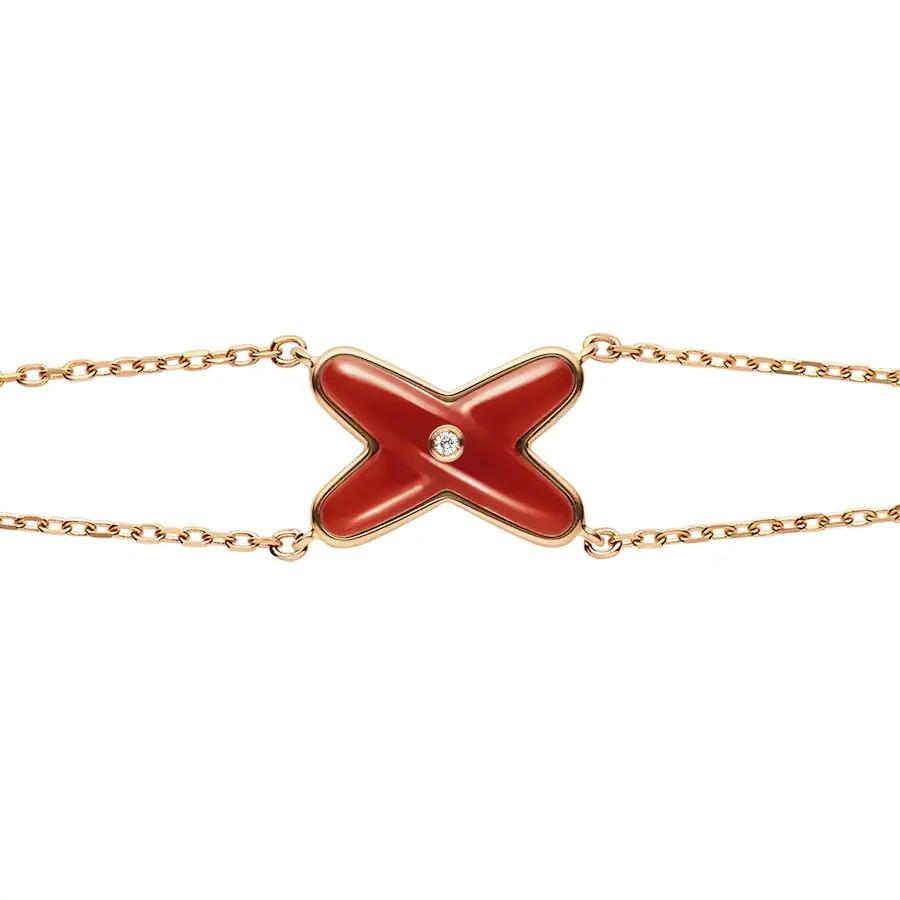 [Love Lucky]JEUX BRACELET CARNELIAN PINK GOLD 1 DIAMOND