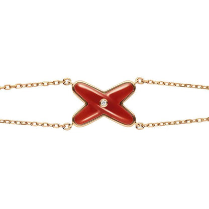 [Love Lucky]JEUX BRACELET CARNELIAN PINK GOLD 1 DIAMOND