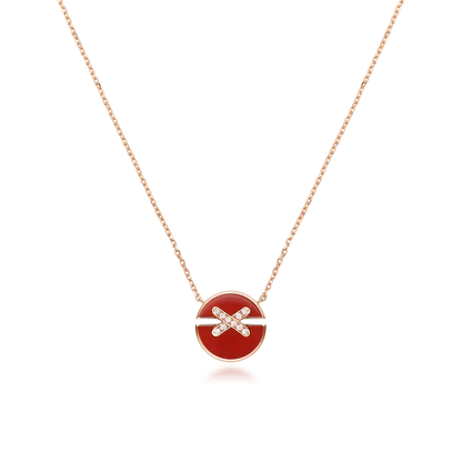 [Love Lucky]JEUX DE ROSE GOLD DIAMOND NECKLACE
