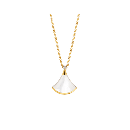 [Love Lucky]DREAM NECKLACE WHITE MOP GOLD 1 DIAMOND