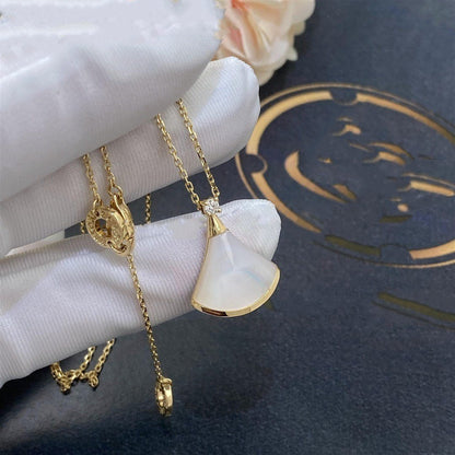 [Love Lucky]DREAM NECKLACE WHITE MOP GOLD 1 DIAMOND