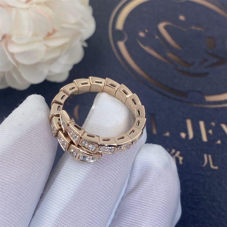 [Love Lucky]SERPENTI RING PINK GOLD DIAMOND PAVED 4MM