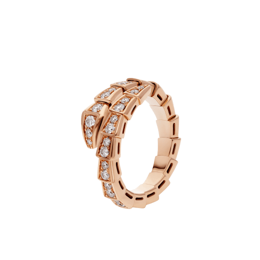 [Love Lucky]SERPENTI RING PINK GOLD DIAMOND PAVED 4MM