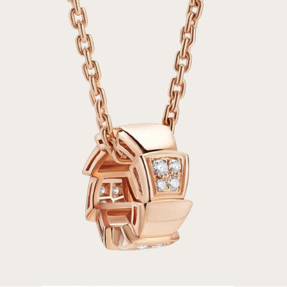 [Love Lucky]SERPENTI PEDANT DIAMOND PINK GOLD NECKLACE