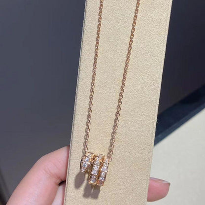 [Love Lucky]SERPENTI PINK GOLD NECKLACE DOUBLE RING DIAMOND
