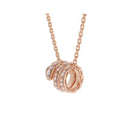 [Love Lucky]SERPENTI PINK GOLD NECKLACE DOUBLE RING DIAMOND