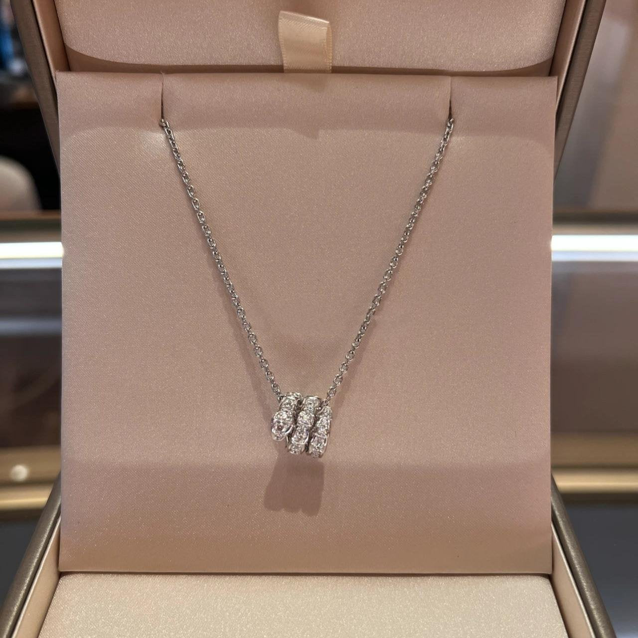 [Love Lucky]SERPENTI  NECKLACE DOUBLE RING DIAMOND