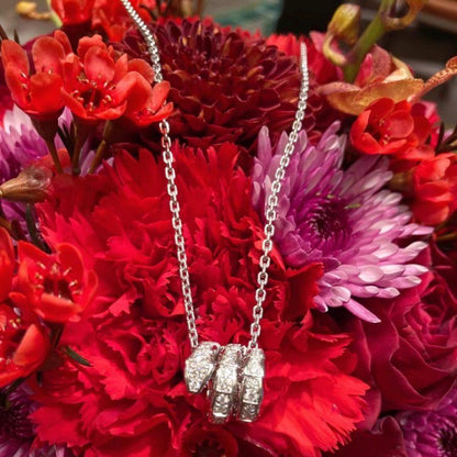 [Love Lucky]SERPENTI  NECKLACE DOUBLE RING DIAMOND