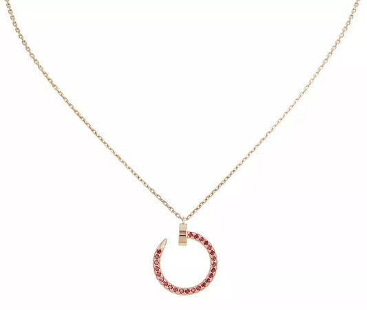 [Love Lucky]JUSTE NECKLACE GOLD RED DIAMONDS