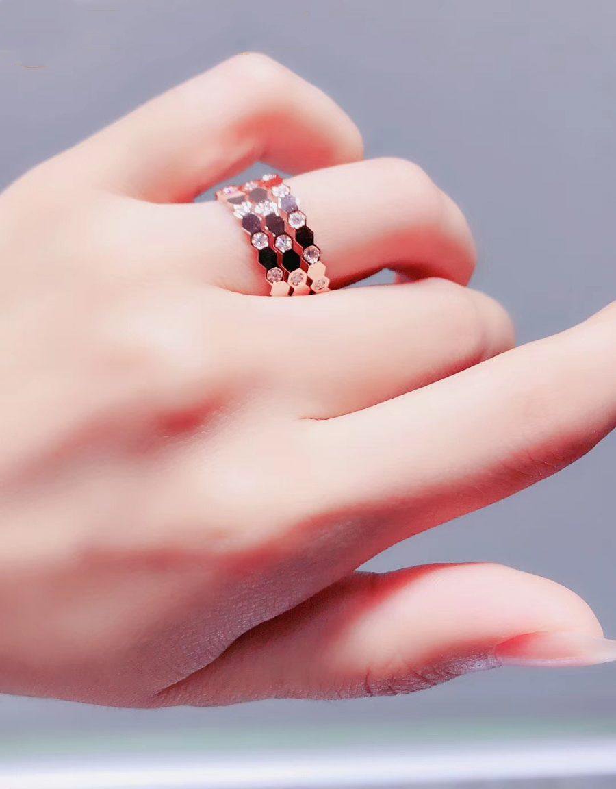 [Love Lucky]BEE LOVE RING PINK GOLD DIAMOND