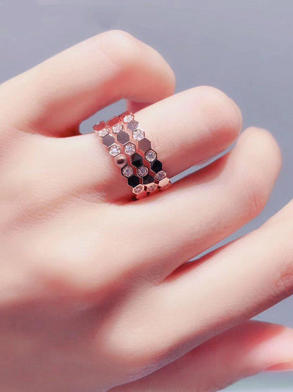[Love Lucky]BEE LOVE RING PINK GOLD DIAMOND