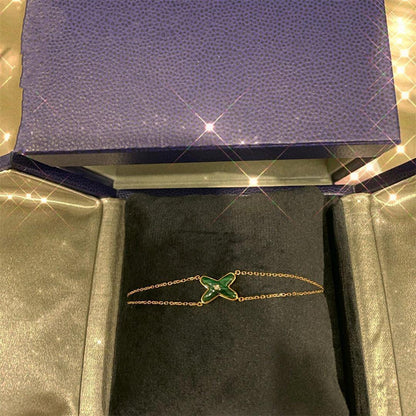 [Love Lucky]JEUX BRACELET MALACHITE PINK GOLD 1 DIAMOND