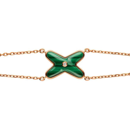 [Love Lucky]JEUX BRACELET MALACHITE PINK GOLD 1 DIAMOND