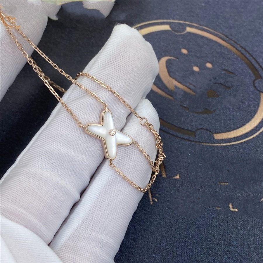 [Love Lucky]JEUX BRACELET WHITE MOP PINK GOLD 1 DIAMOND