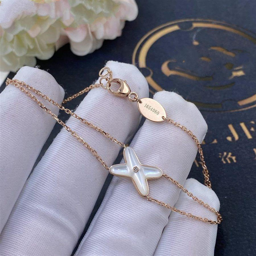 [Love Lucky]JEUX BRACELET WHITE MOP PINK GOLD 1 DIAMOND