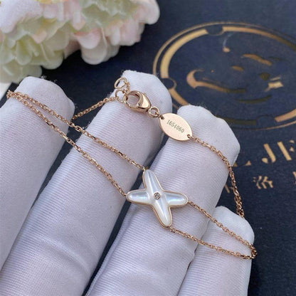 [Love Lucky]JEUX BRACELET WHITE MOP PINK GOLD 1 DIAMOND