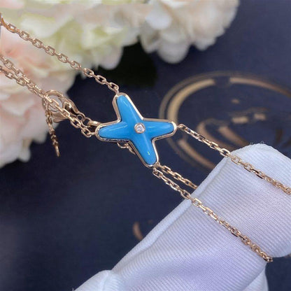 [Love Lucky]JEUX BRACELET TURQUOISE PINK GOLD 1 DIAMOND