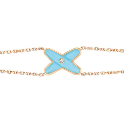 [Love Lucky]JEUX BRACELET TURQUOISE PINK GOLD 1 DIAMOND