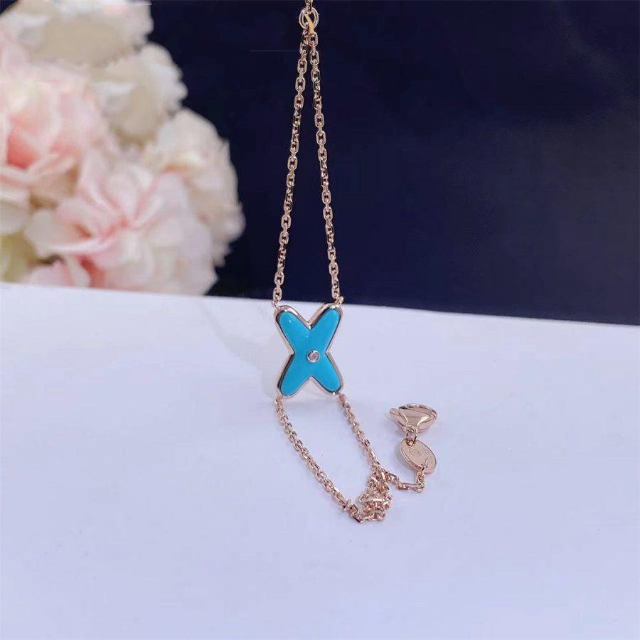 [Love Lucky]JEUX BRACELET TURQUOISE PINK GOLD 1 DIAMOND