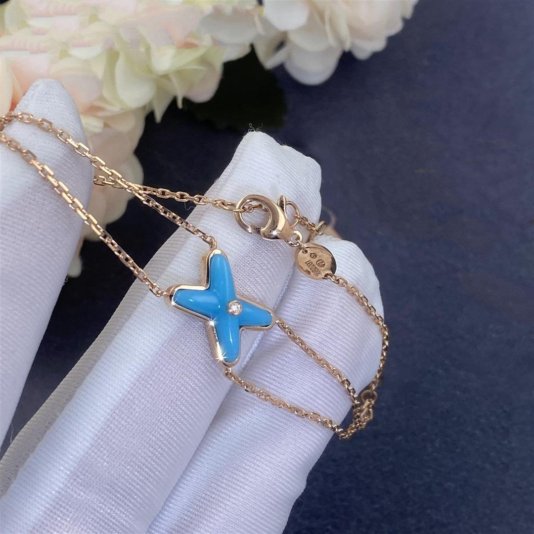 [Love Lucky]JEUX BRACELET TURQUOISE PINK GOLD 1 DIAMOND
