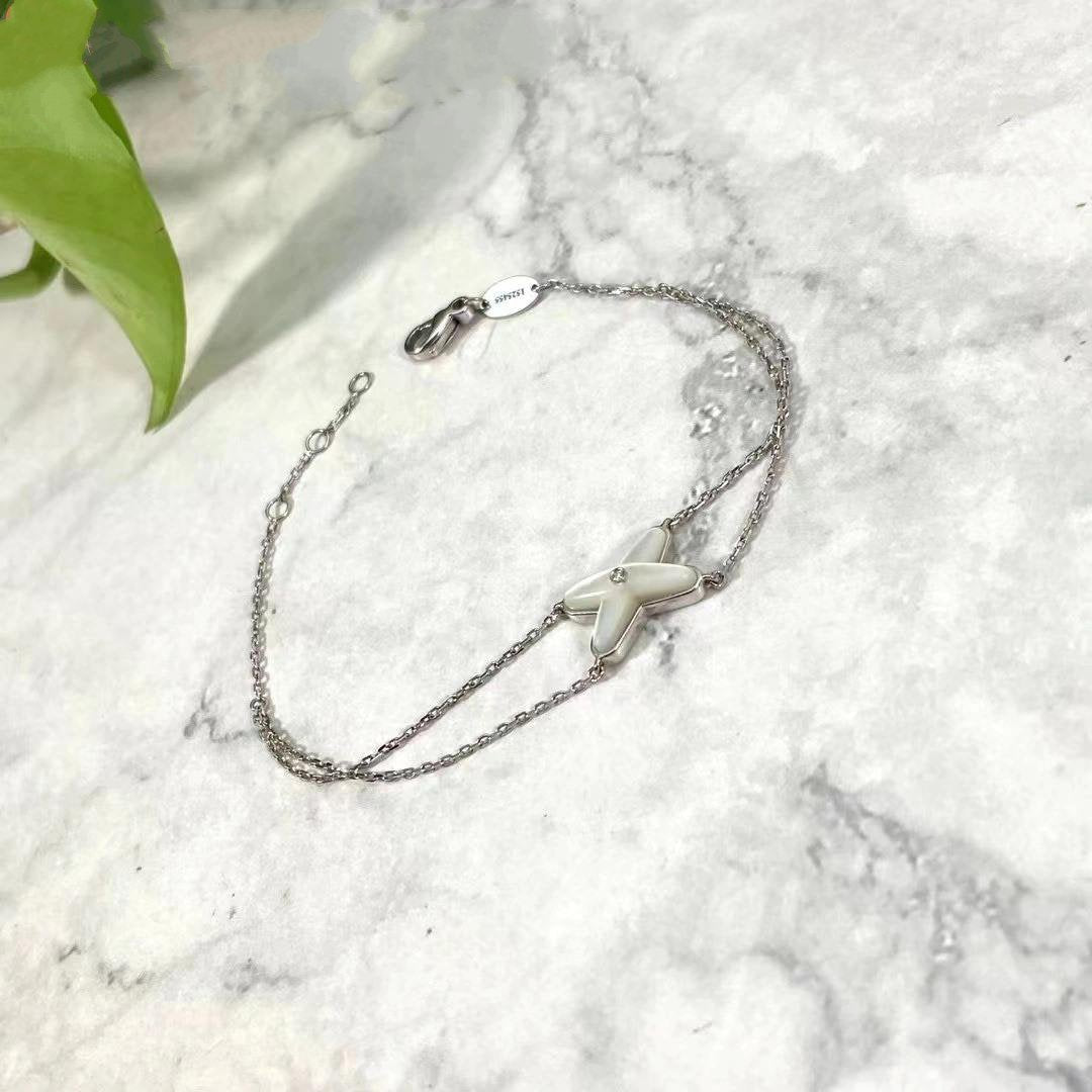 [Love Lucky]JEUX BRACELET WHITE MOP SILVER 1 DIAMOND