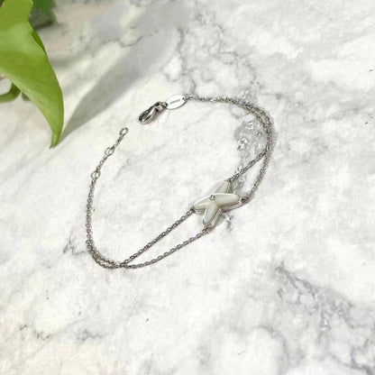 [Love Lucky]JEUX BRACELET WHITE MOP SILVER 1 DIAMOND