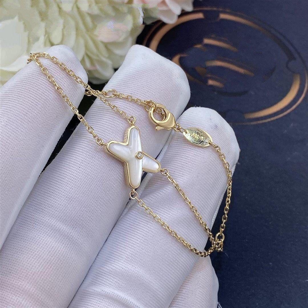 [Love Lucky]JEUX BRACELET WHITE MOP GOLD 1 DIAMOND