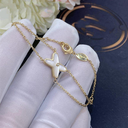 [Love Lucky]JEUX BRACELET WHITE MOP GOLD 1 DIAMOND