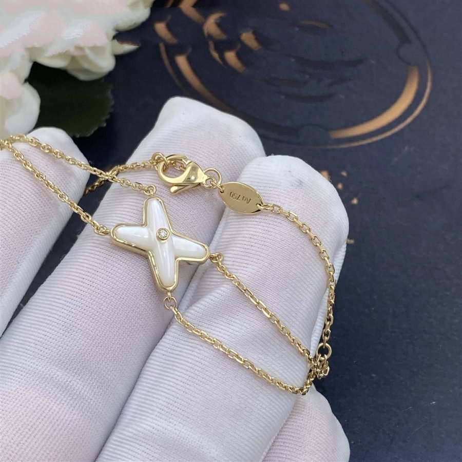 [Love Lucky]JEUX BRACELET WHITE MOP GOLD 1 DIAMOND