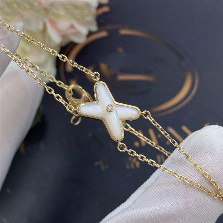 [Love Lucky]JEUX BRACELET WHITE MOP GOLD 1 DIAMOND