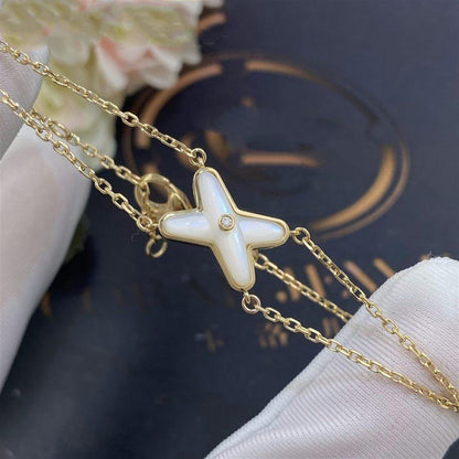 [Love Lucky]JEUX BRACELET WHITE MOP GOLD 1 DIAMOND