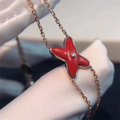 [Love Lucky]JEUX BRACELET CARNELIAN PINK GOLD 1 DIAMOND