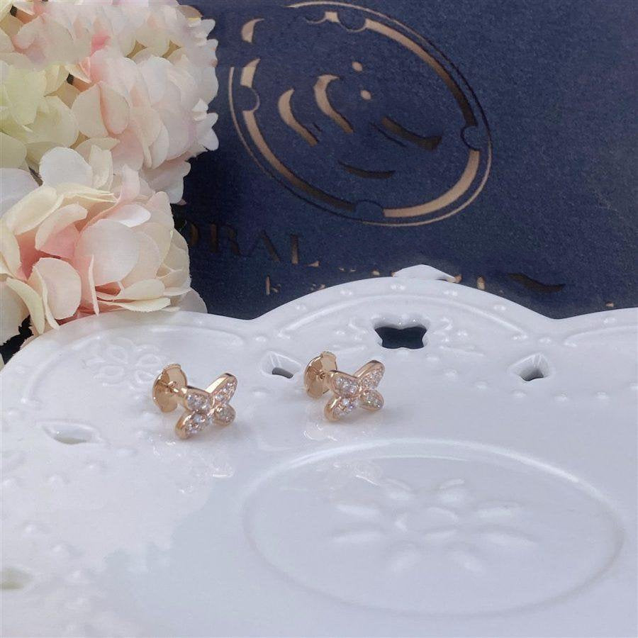 [Love Lucky]JEUX DE PINK GOLD DIAMOND EARRINGS