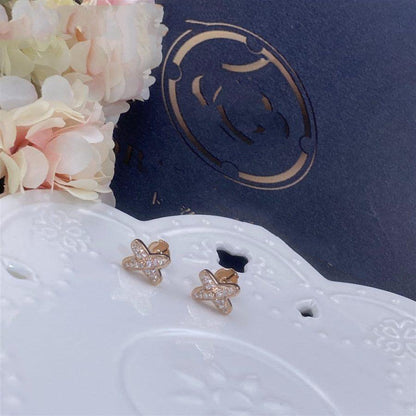 [Love Lucky]JEUX DE PINK GOLD DIAMOND EARRINGS