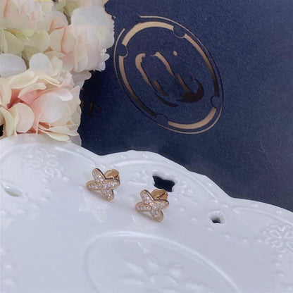 [Love Lucky]JEUX DE PINK GOLD DIAMOND EARRINGS