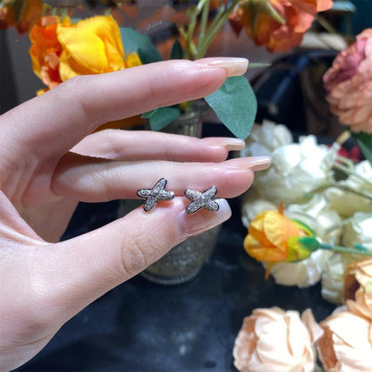 [Love Lucky]JEUX DE SILVER DIAMOND EARRINGS