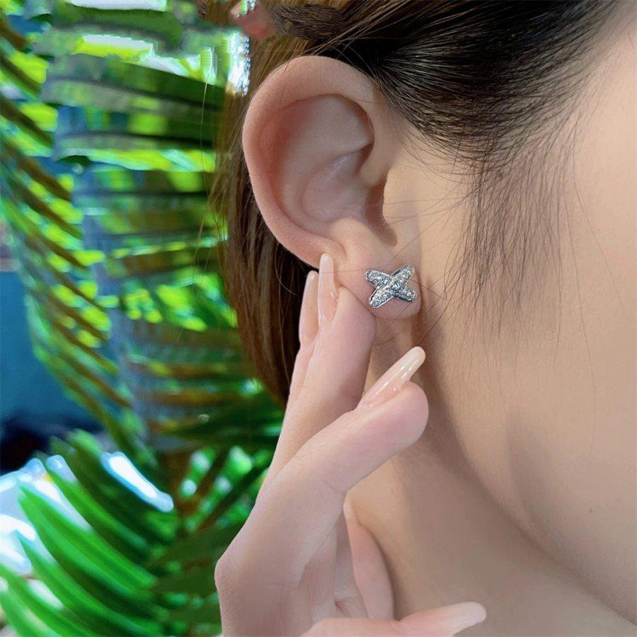 [Love Lucky]JEUX DE SILVER DIAMOND EARRINGS
