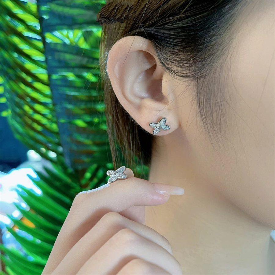 [Love Lucky]JEUX DE SILVER DIAMOND EARRINGS